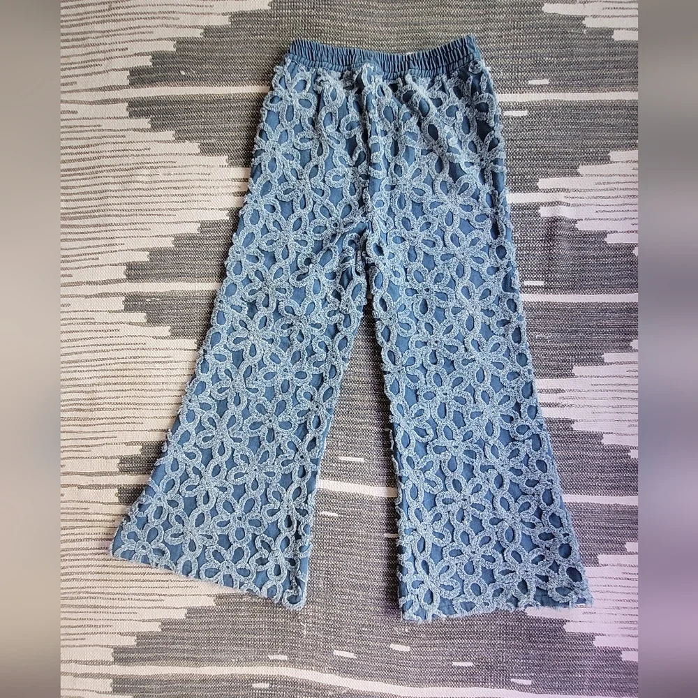 Womens Anthropologie Daisy Wide Leg Flare Denim Bellbottom Jeans Festival Pants - Picture 2 of 8